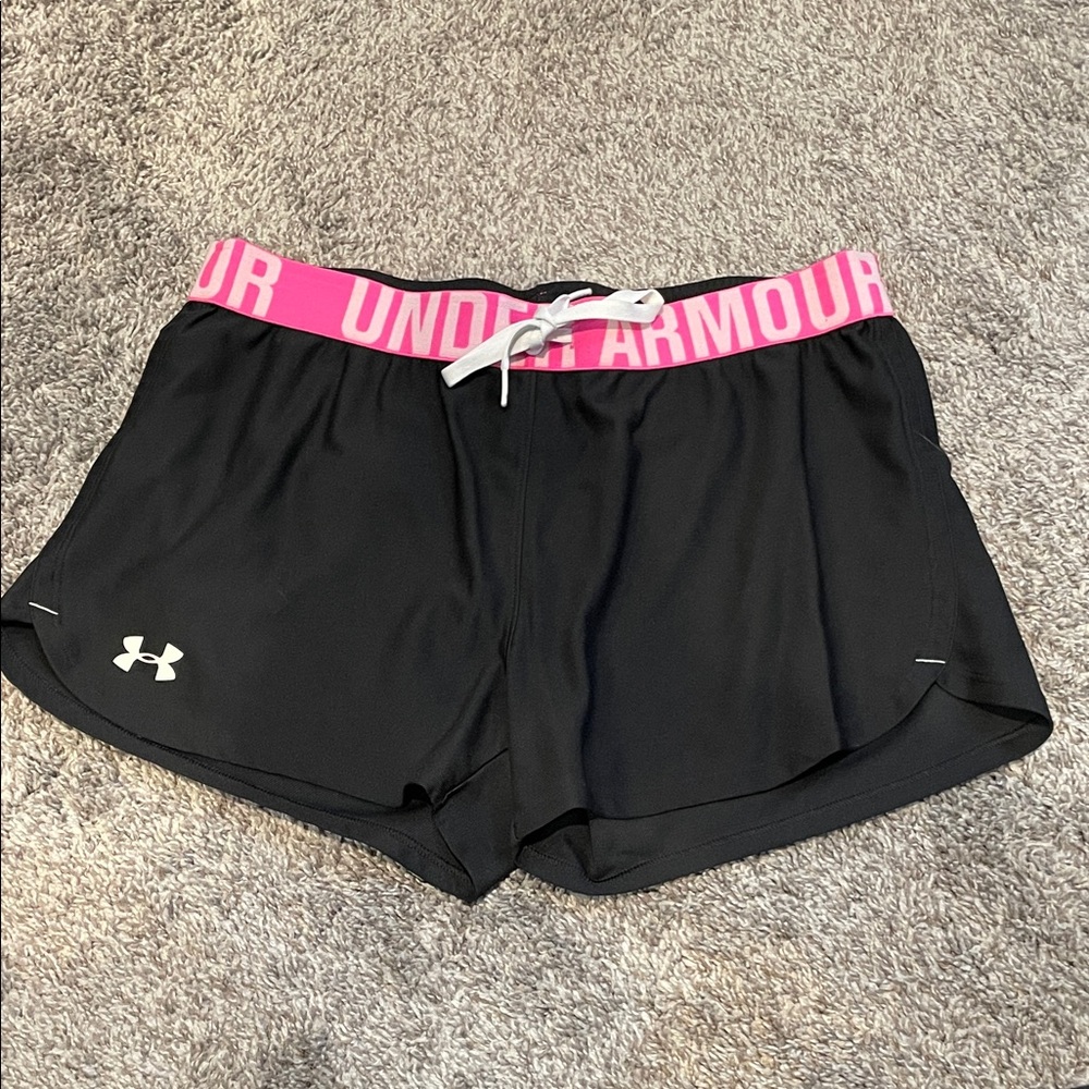 Under Armour shorts size small Women's Black Shorts with Pink Waistband